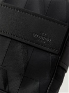 Valentino - Valentino Garavani Leather-Trimmed Logo-Jacquard Shell Camera Bag