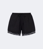 Posse Marilyn lace-trimmed cotton shorts