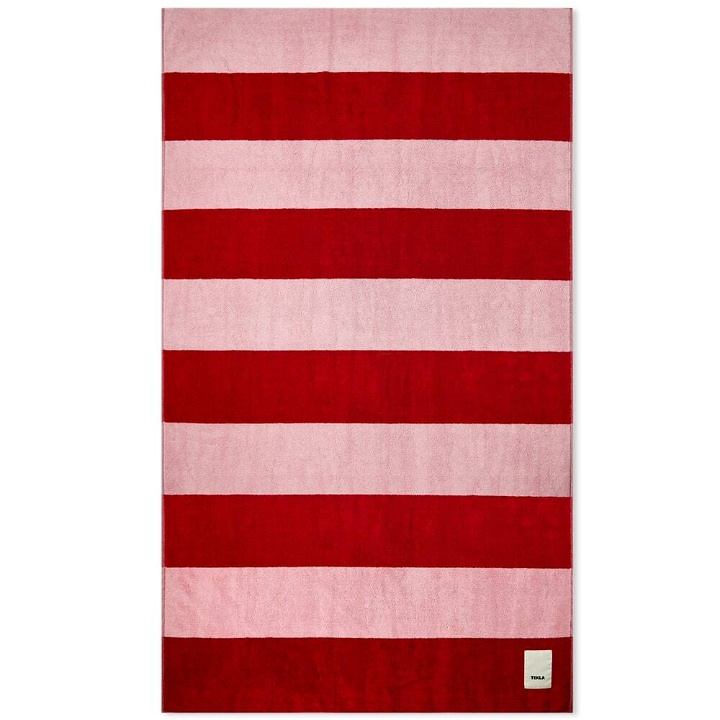 Photo: Tekla Fabrics Beach Towel in Red Block Stripe
