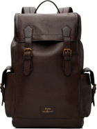 Polo Ralph Lauren Brown Pebbled Leather Backpack