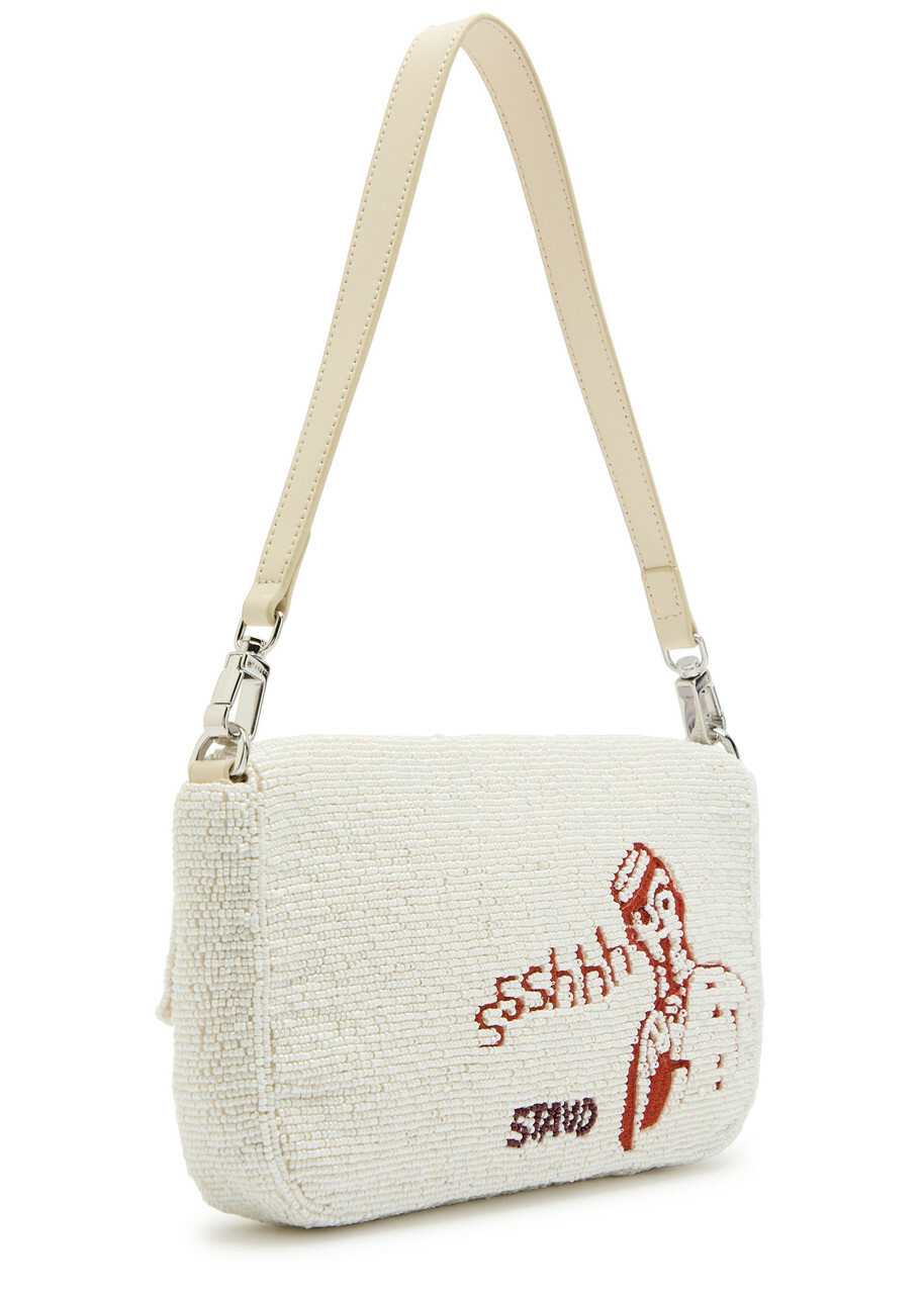 Staud Timmy Embroidered Beaded Shoulder bag - Pink - One Size