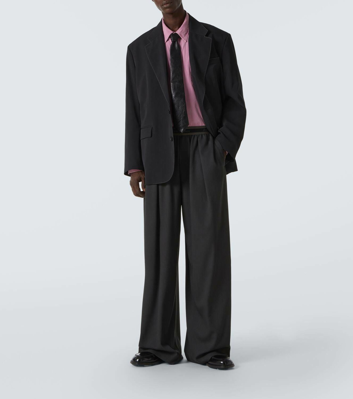 Acne Studios Logo embroidered wide-leg pants