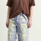Acne Studios Men's 1981 Rose Print Denim Jeans in Blue/Green