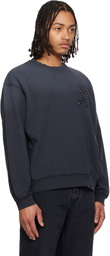 Solid Homme Gray Applique Studded Sweatshirt