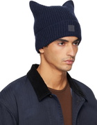 Acne Studios Navy Logo Square Beanie