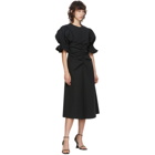 Edit Black Flare Ruched Sleeve A-Line Dress