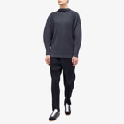 Homme Plissé Issey Miyake Men's Pleated Long Sleeve T-Shirt in Ink Blue