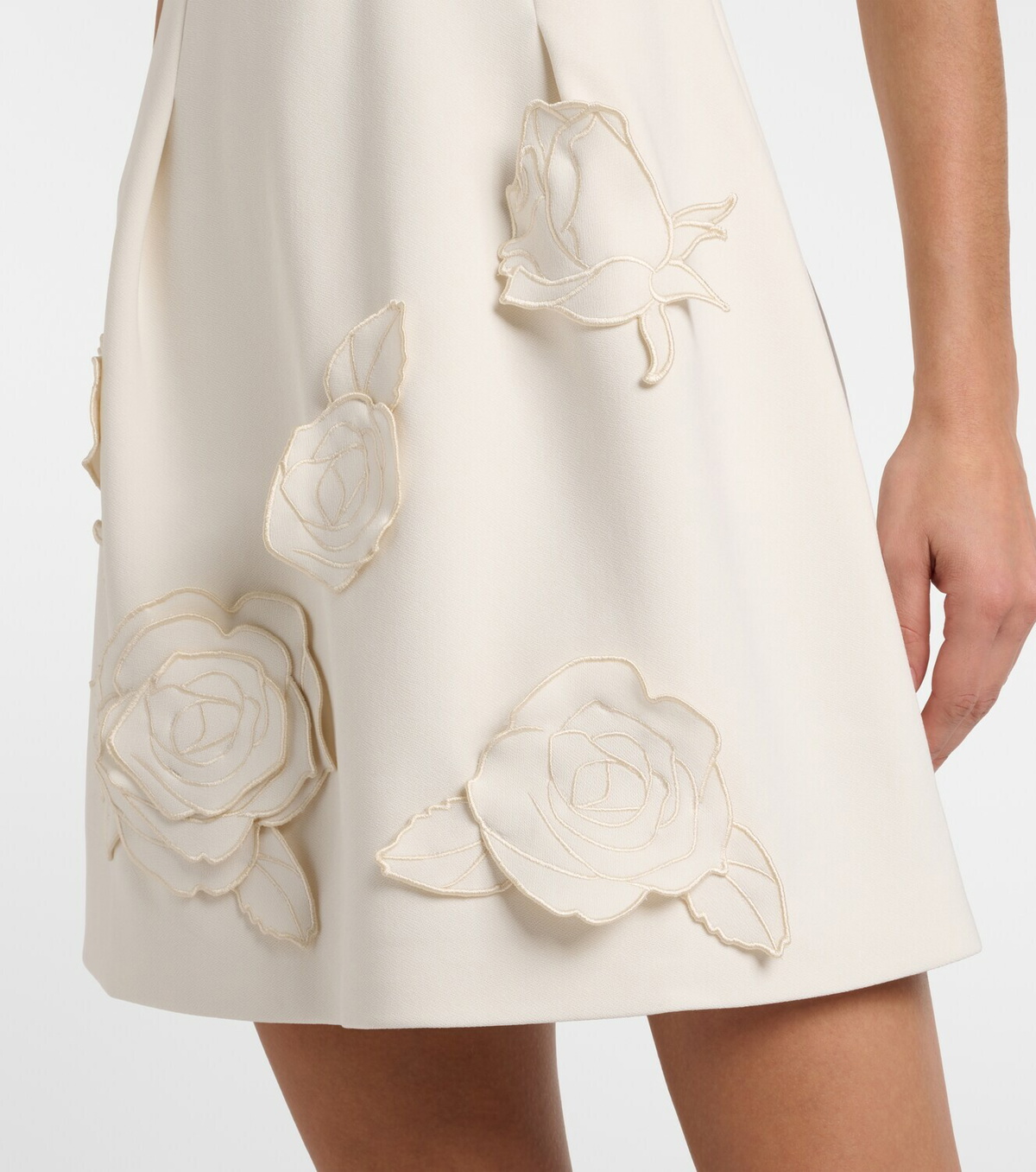 Leo Lin Aurelie belted floral-appliqué minidress