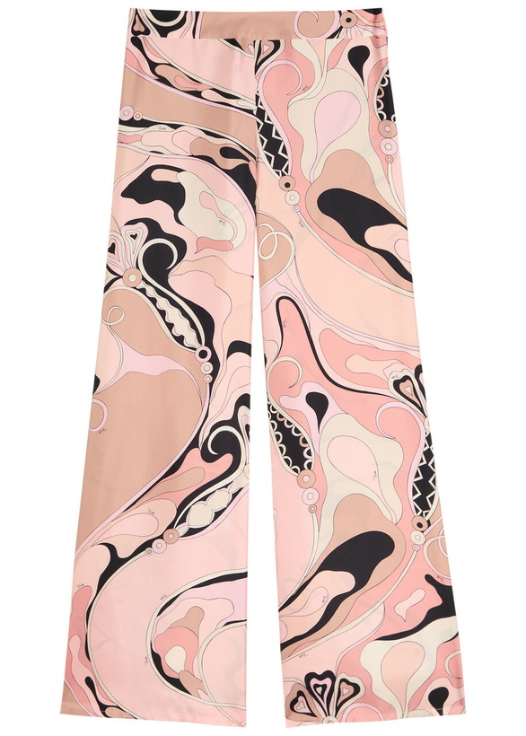 Photo: Pucci Orchidee Printed Silk-twill Trousers Multi Print