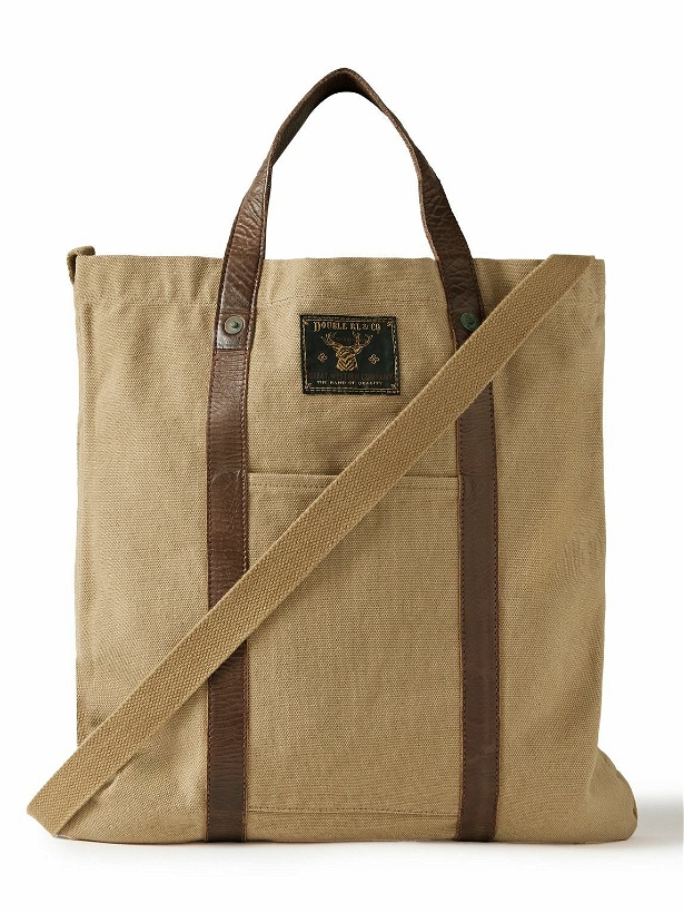 Photo: RRL - Harley Leather-Trimmed Cotton-Canvas Tote Bag
