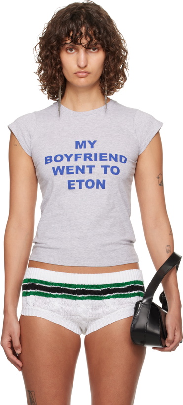 Photo: LAURA ANDRASCHKO Gray 'My Boyfriend Went To Eton' Baby T-shirt