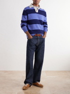 Begg & Co - Hooped Cashmere Rugby Sweater - Blue