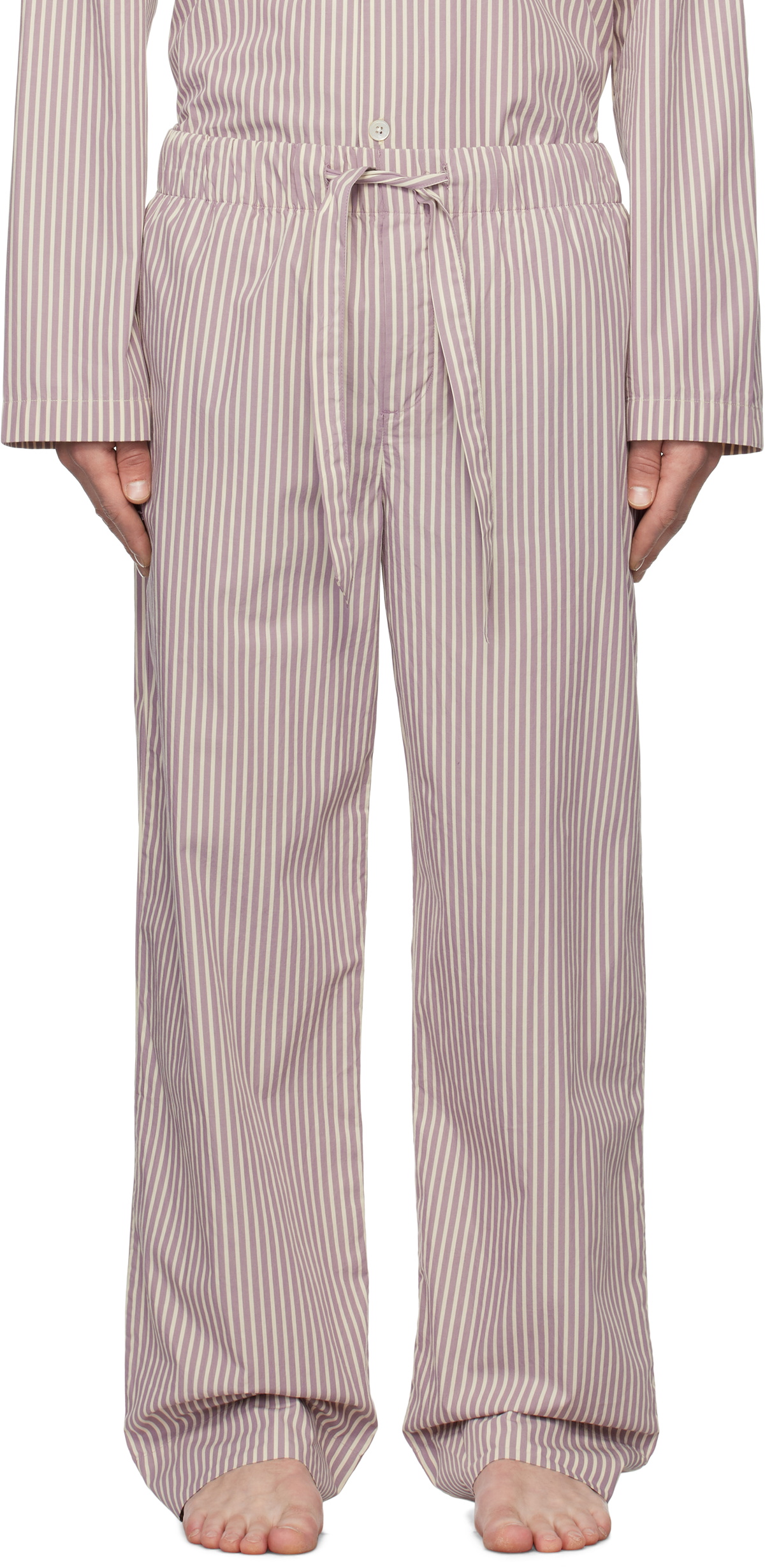 Tekla Purple & White Poplin Pyjama Pants