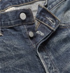 RRL - Slim-Fit Distressed Slevedge Denim Jeans - Blue