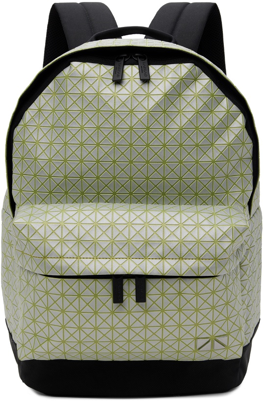 Photo: BAO BAO ISSEY MIYAKE Green & Silver Daypack Reflector Backpack