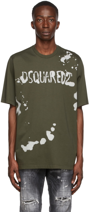 Photo: Dsquared2 Green Bleached Logo T-Shirt