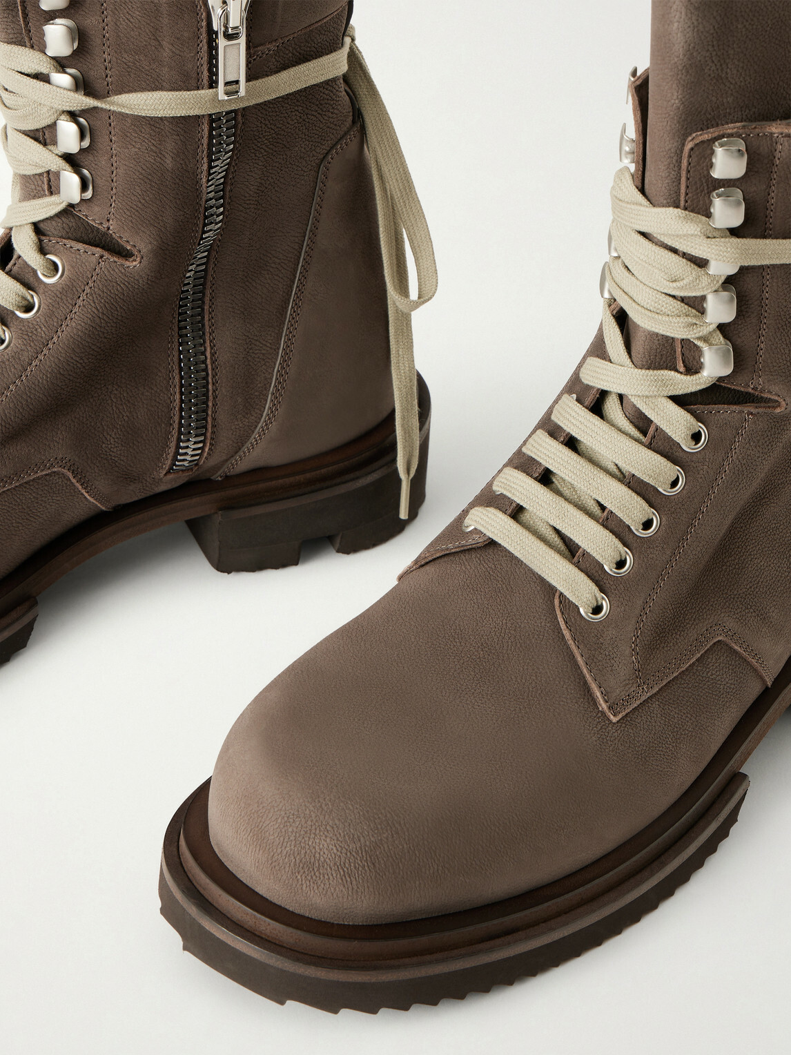 Rick Owens - Army Gabe Full-Grain Nubuck Boots - Brown