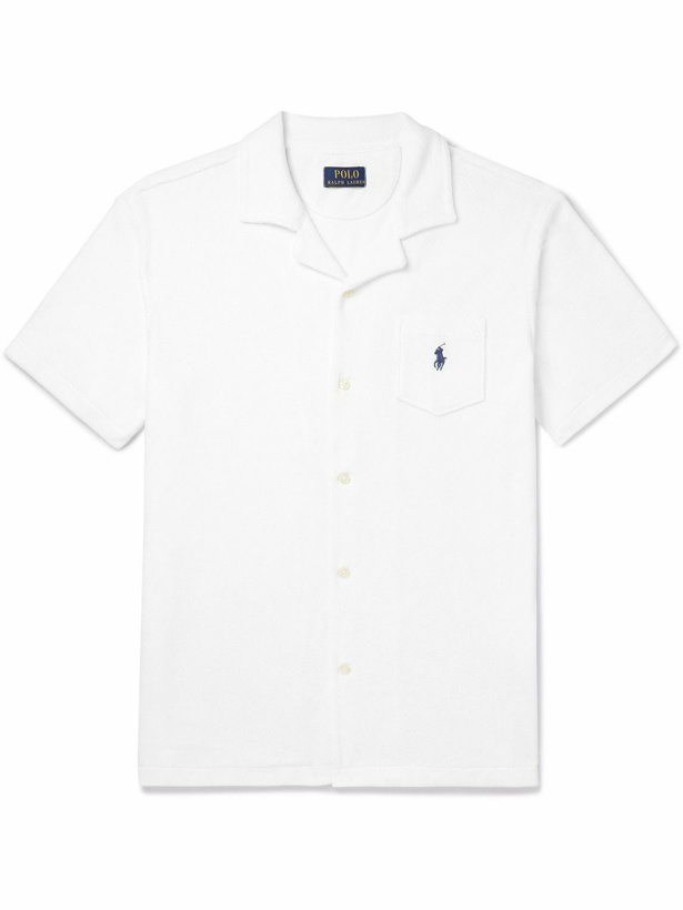 Photo: Polo Ralph Lauren - Camp-Collar Logo-Embroidered Cotton-Terry Shirt - White