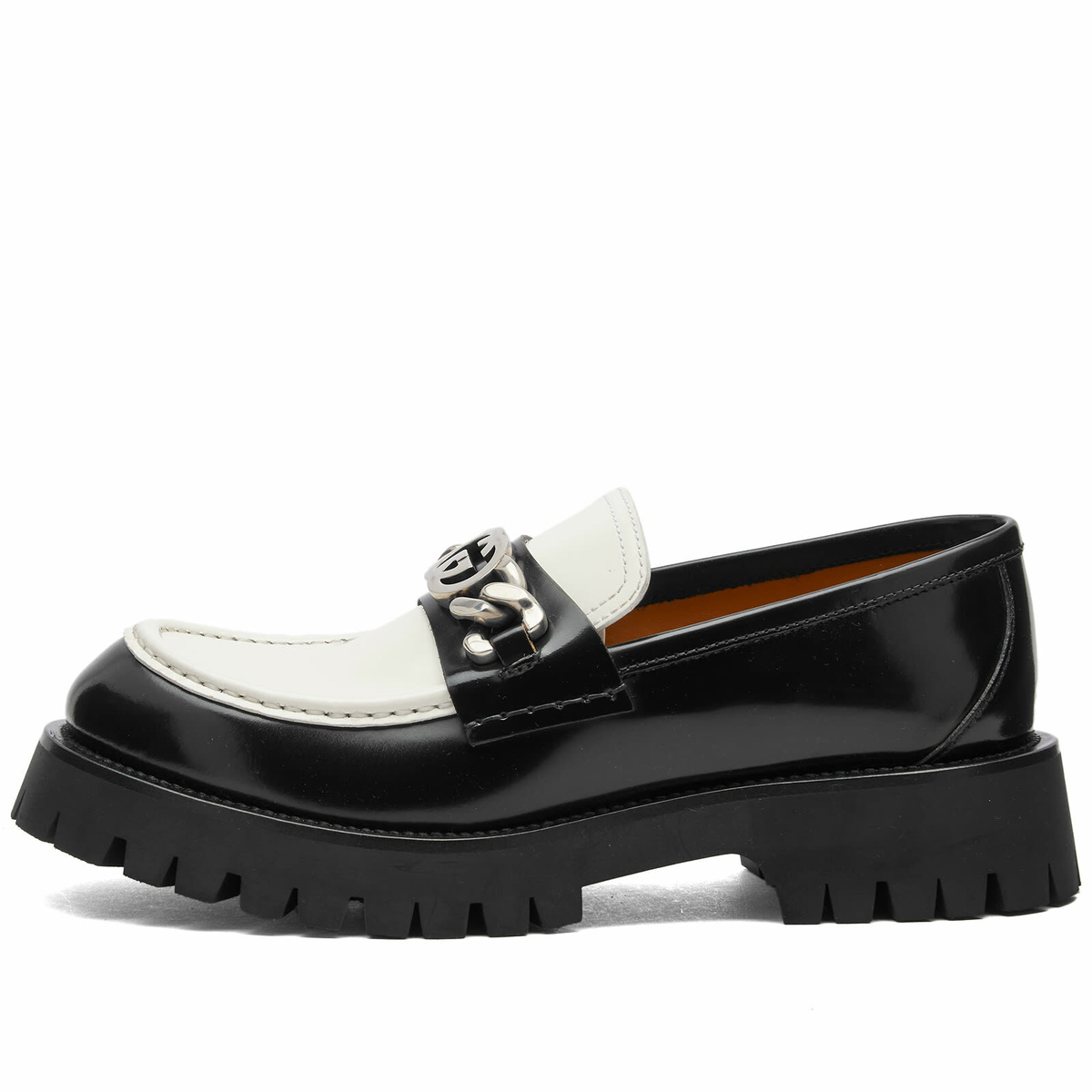 Gucci Men's New Harlad Chunky Loafer in Black/White Gucci