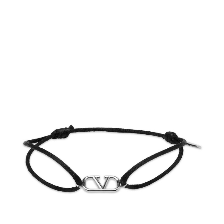 Photo: Valentino Men's V Logo Bracelet in Black