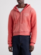 Acne Studios - Feida Cropped Logo-Print Cotton-Jersey Zip-Up Hoodie - Red