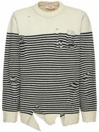 CHARLES JEFFREY LOVERBOY - Distressed Wool & Recycled Poly Sweater