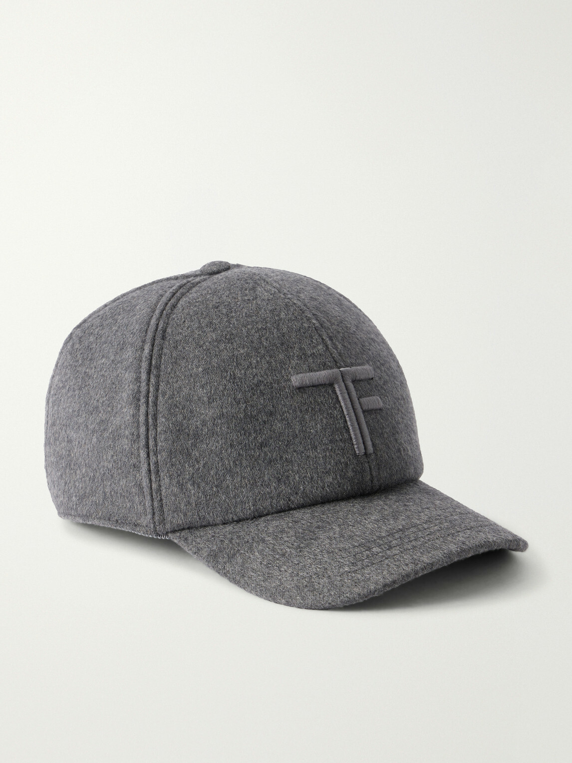 TOM FORD - Logo-Embroidered Cashmere Cap - Gray