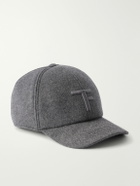 TOM FORD - Logo-Embroidered Cashmere Cap - Gray