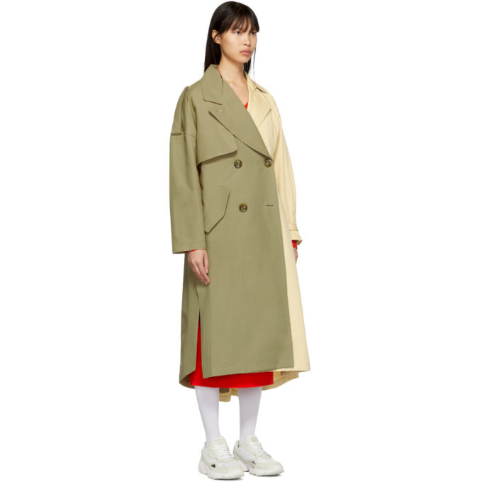 enfold 2020SS BICOLOR TRENCH COAT ベージュ Enfold Beige Double-Faced Asymmetrical Trench Coat Enfold