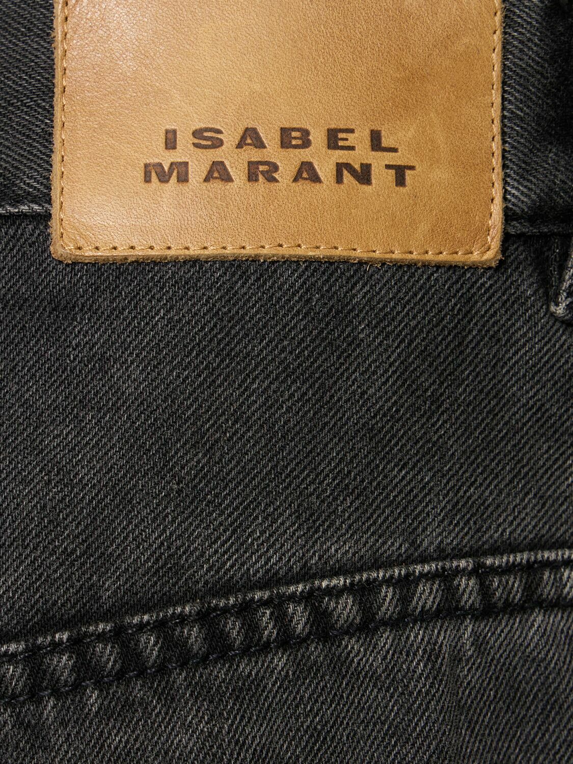 MARANT ETOILE Maella Embroidered Denim Wide Leg Jeans