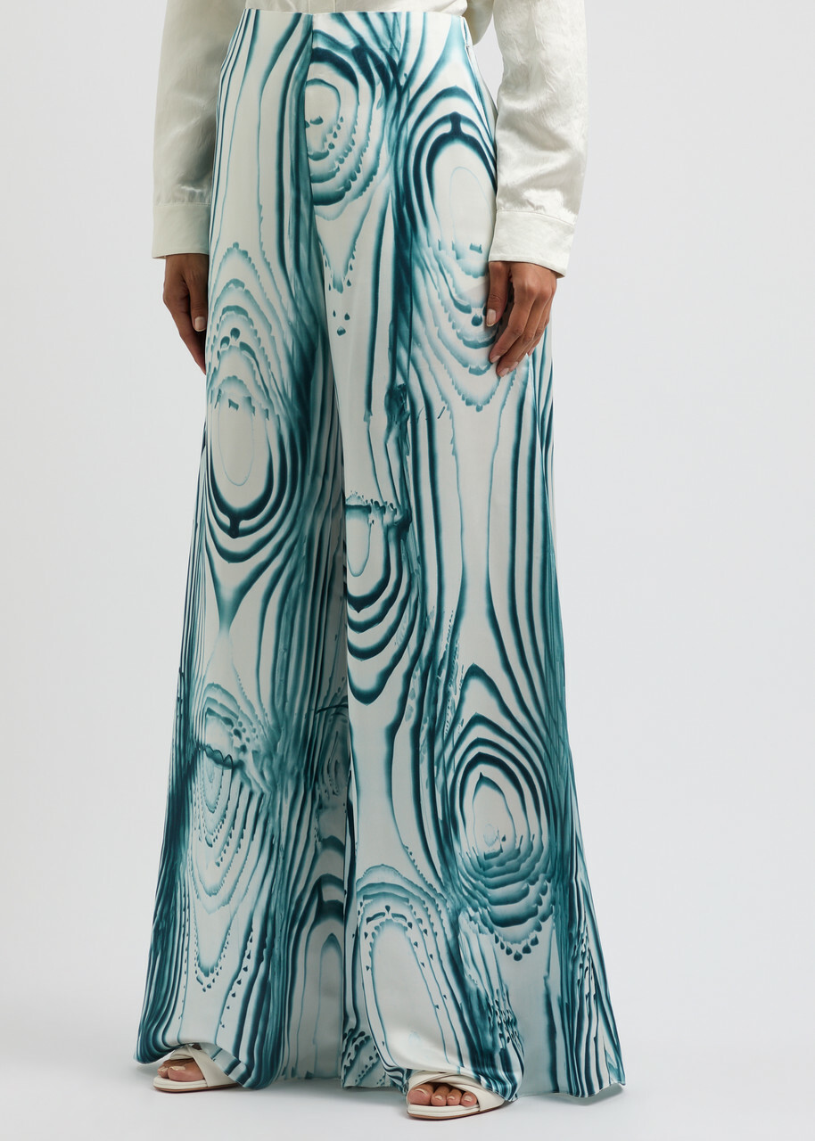 Roksanda Arneau Printed Wide-leg Satin Trousers Multicoloured 1