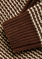 Studio Nicholson Bristol Striped Half-zip Wool Jumper Brown