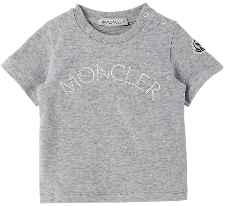Photo: Moncler Enfant Baby Gray Embroidered T-Shirt