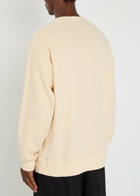 Ymc Almost Grown Waffle-knit Cotton Sweatshirt Ecru