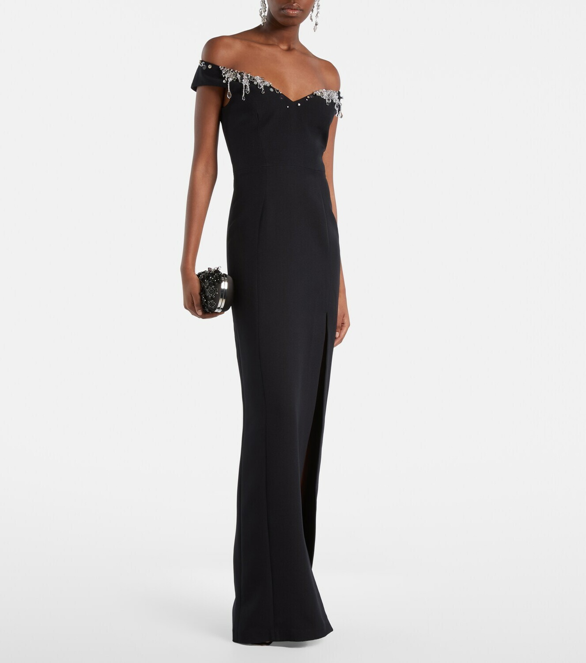 Safiyaa Lucrezia embellished crêpe gown
