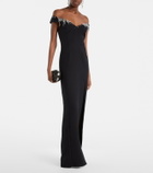 Safiyaa Lucrezia embellished crêpe gown