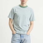 Armor-Lux Men's Fine Stripe T-Shirt in Ivy/Blanc