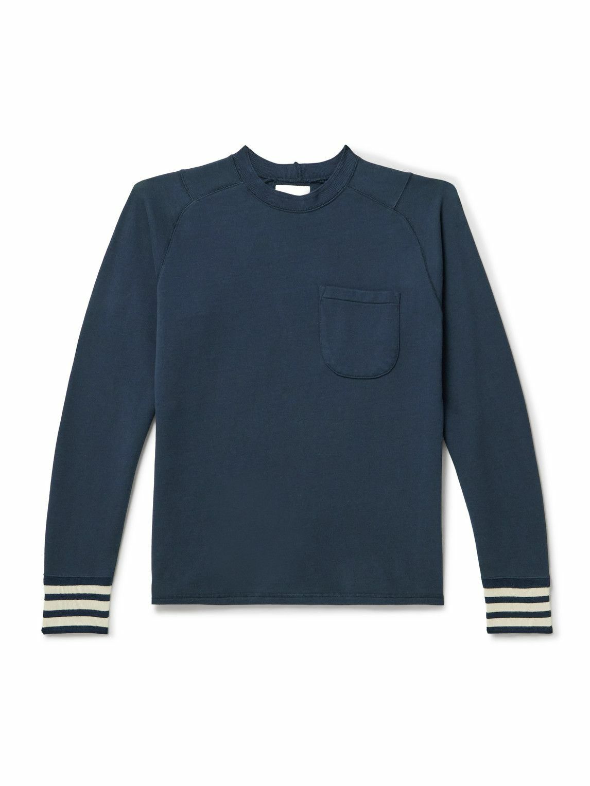 Drake's - Logo-Embroidered Striped Cotton-Jersey Sweatshirt