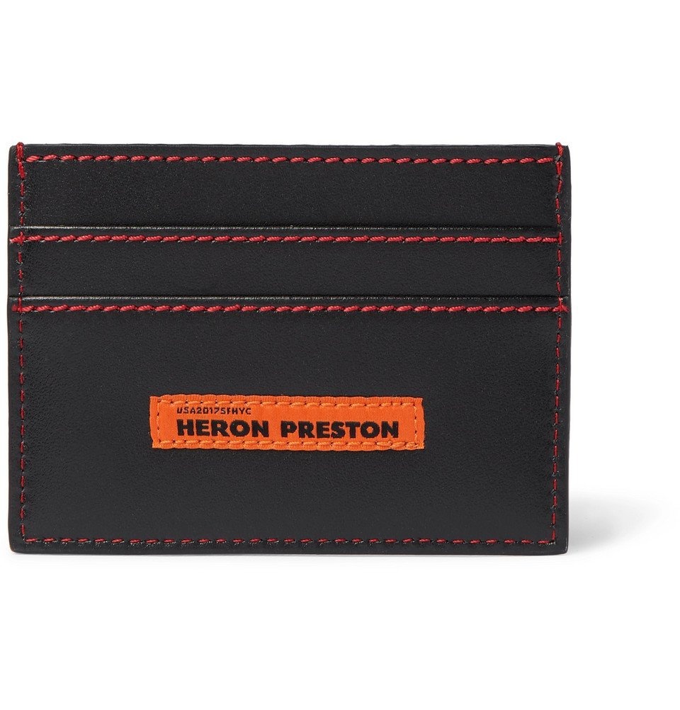 Photo: Heron Preston - Logo-Detailed Leather Cardholder - Black