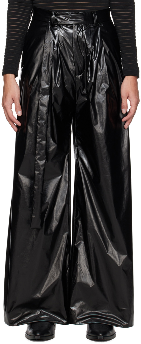 Parnell Mooney SSENSE Exclusive Black Pleated Trousers
