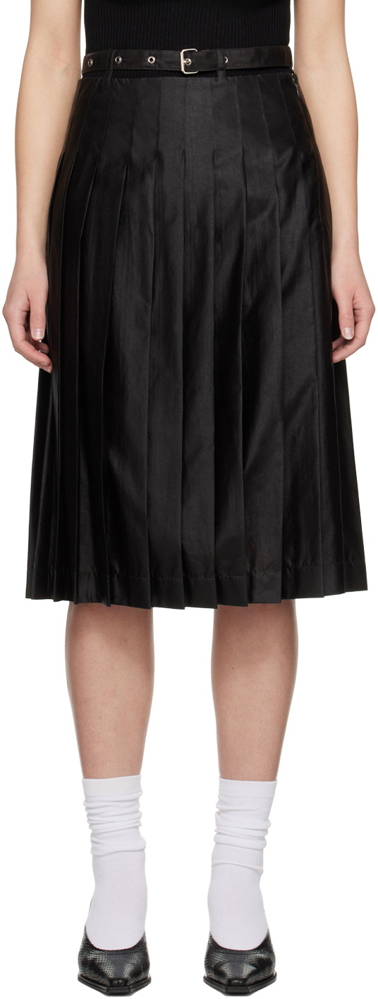 UMBER POSTPAST Brown Pleated Midi Skirt