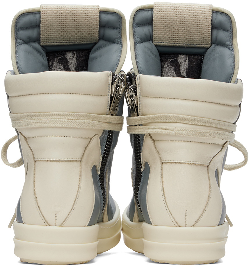Rick Owens Blue & Off-White Porterville Geobasket Sneakers