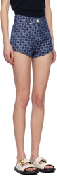 Givenchy Navy Slim Fit Monogram 72 Denim Shorts