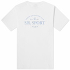 Sporty & Rich Wimbledon T-Shirt in White/Washed Hydrangea