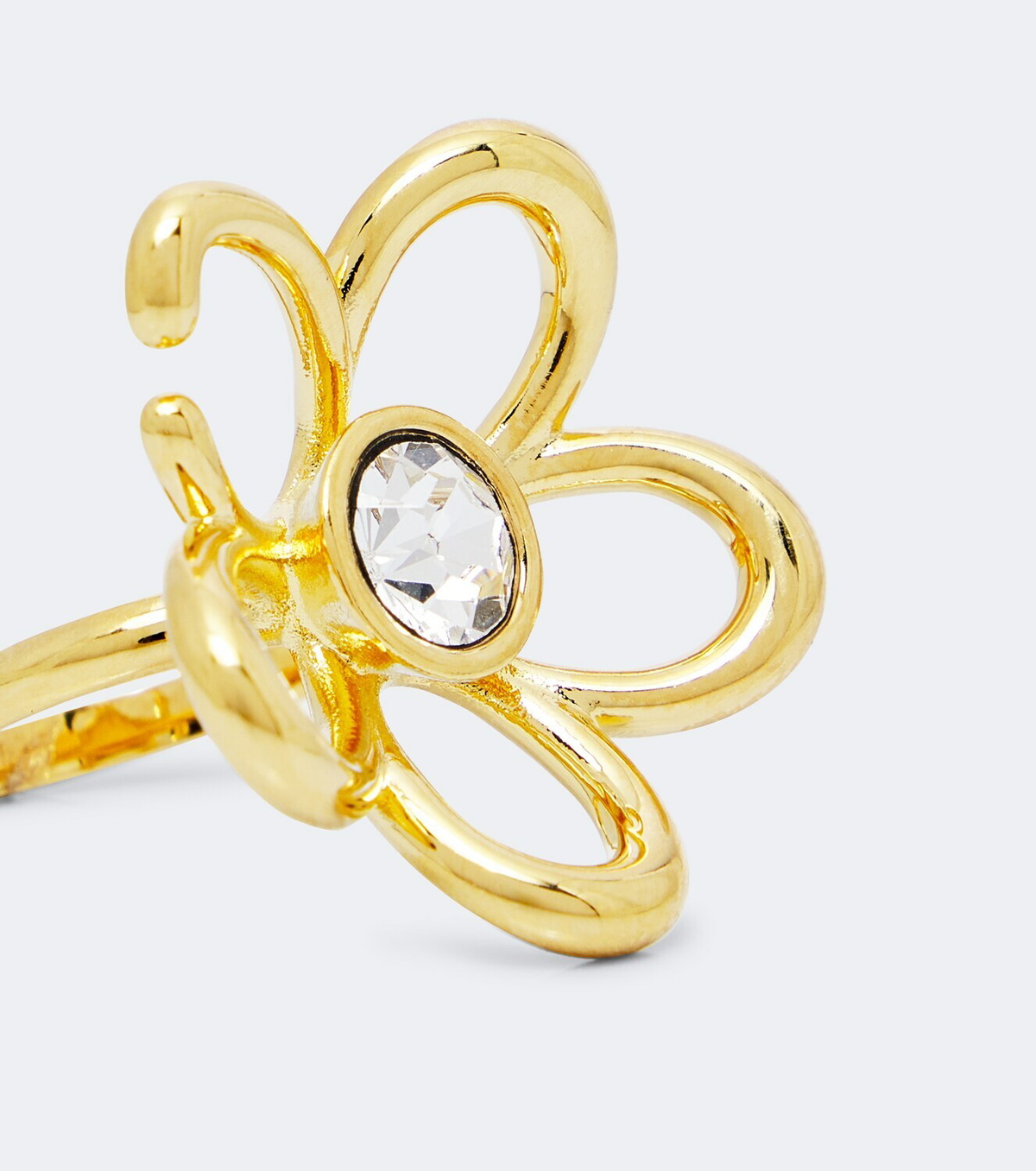 Oscar de la Renta Crystal-embellished floral ring