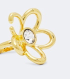 Oscar de la Renta Crystal-embellished floral ring