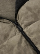 James Perse - Shell-Trimmed Panelled Suede and Recycled-Cashmere Jacket - Brown