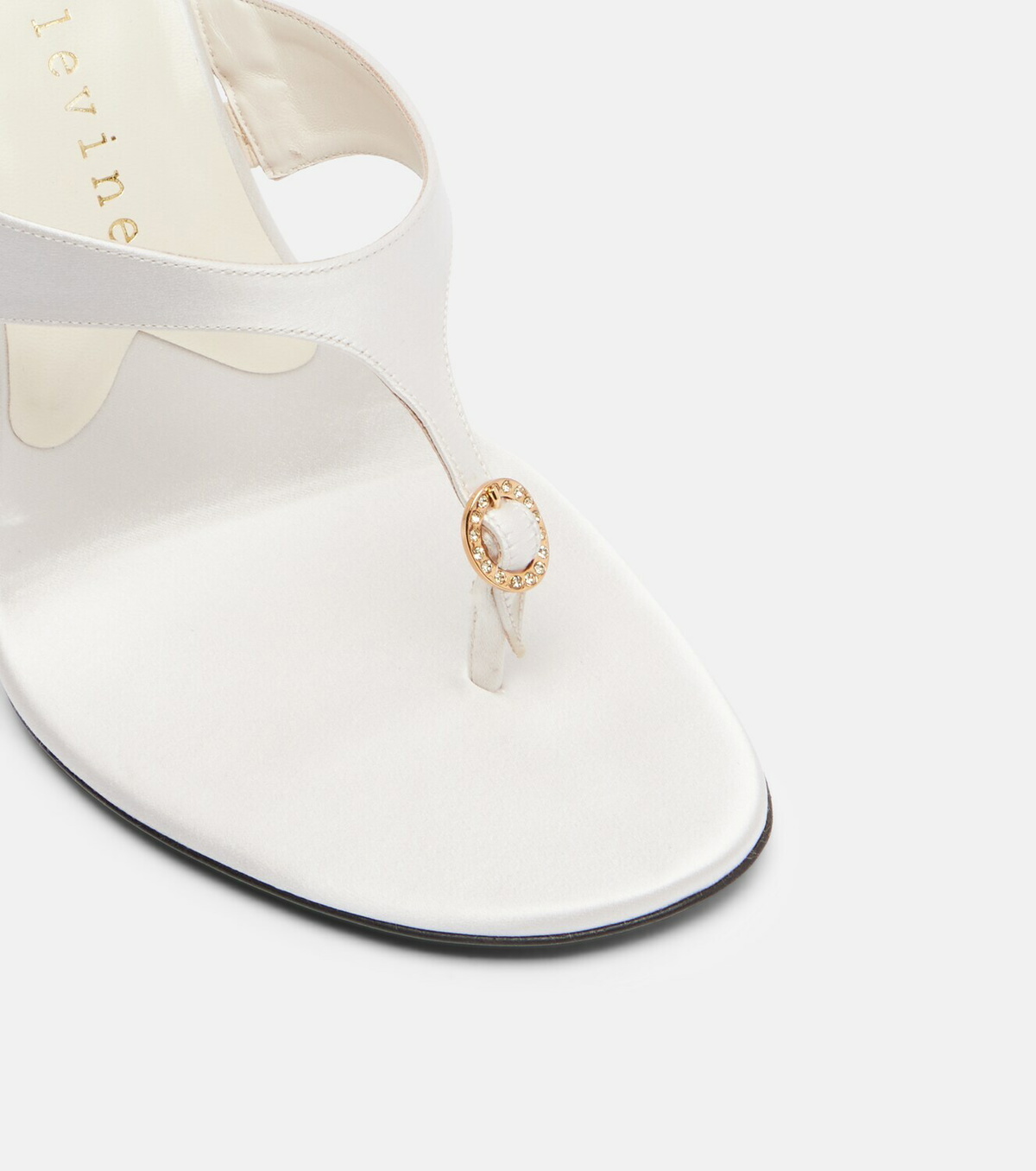Herbert Levine Kiss And Tell embellished satin thong sandals