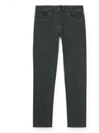 James Perse - Straight-Leg Brushed Cotton-Blend Twill Trousers - Gray