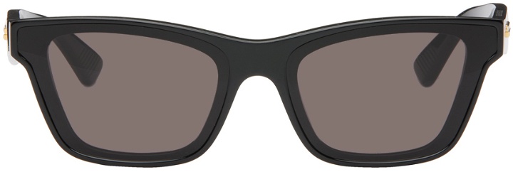 Photo: Bottega Veneta Black Classic Square Sunglasses